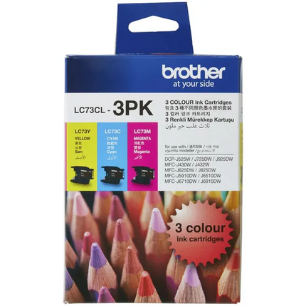 Brother LC 73 Ink Cartridges 3 Colour Value Pack