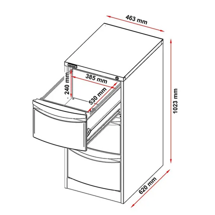 Stilford 3 Drawer Filing Cabinet Graphite