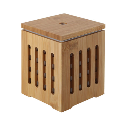 Sherwood Home Bamboo Cube Zen Ultrasonic Diffuser With Light - Natural Brown