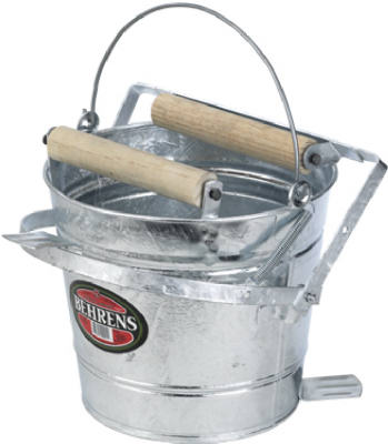 Behrens Galvanized Mop Bucket with Rollers, 3-Gallon