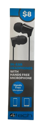 4Tech In-Ear Headphones With Hands Free Microphone