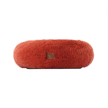 Charlie's Shaggy Faux Fur Donut Calming Pet Nest Bed Terracotta Medium
