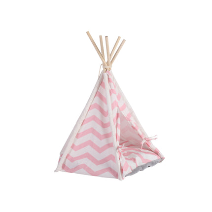 Charlie's Pet Teepee Tent Zig Zag Pink Wave Large