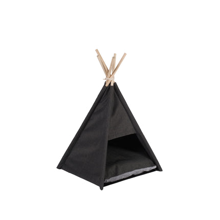Charlie's Premium Faux Linen Pet Teepee Tent Charcoal Extra Large