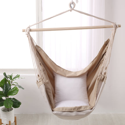Sherwood Home Indoor and Outdoor Hammock Chair Swing - Natural Beige - Large 125x185cm