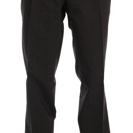 Dolce & Gabbana Brown Striped Cotton Pants