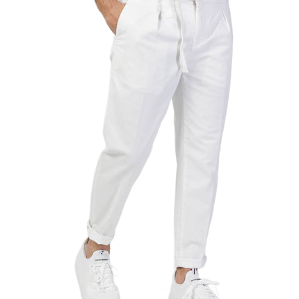 Borghese Men's White Trousers