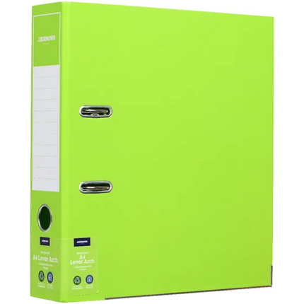 J.Burrows A4 Lever Arch 2-Ring Binder Gloss Green