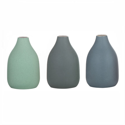Amalfi Foundary Vase 9 x 9 x 15 cm Assorted Colours - Green/Forest/Agean Blue