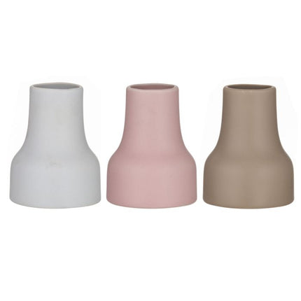 Amalfi Romy Vessel 10 x 10 x 14 cm Assorted Colours - Pale Blue/Taupe/Soft Pink