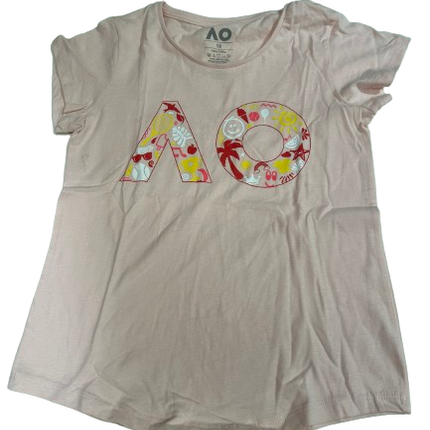Australian Open Girls Icon Logo T-Shirt - Pink/Print