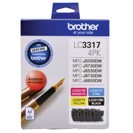 Brother LC 3317 Ink Cartridges 4 Colour Value Pack