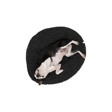 Charlie's Chenille Round Calming Dog Bed Charcoal Small