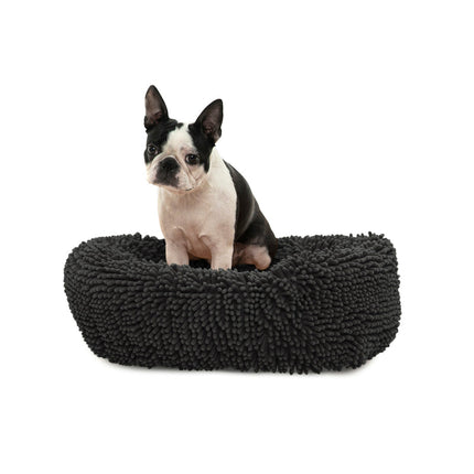 Charlie's Chenille Round Calming Dog Bed Charcoal Small