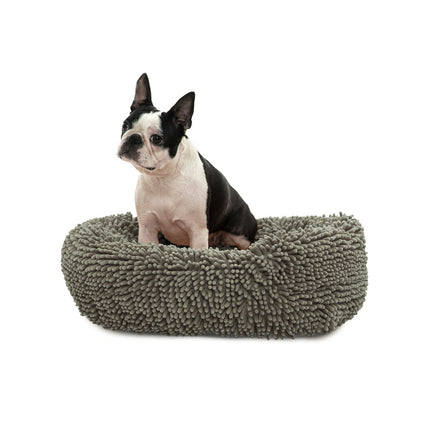 Charlie's Chenille Round Calming Dog Bed Grey Medium