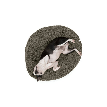 Charlie's Chenille Round Calming Dog Bed Grey Medium