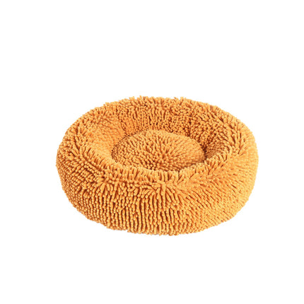 Charlie's Chenille Round Calming Dog Bed Orange Small