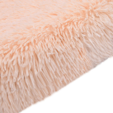 Charlie's Shaggy Faux Fur Round Calming Dog Mat Soft Beige Medium