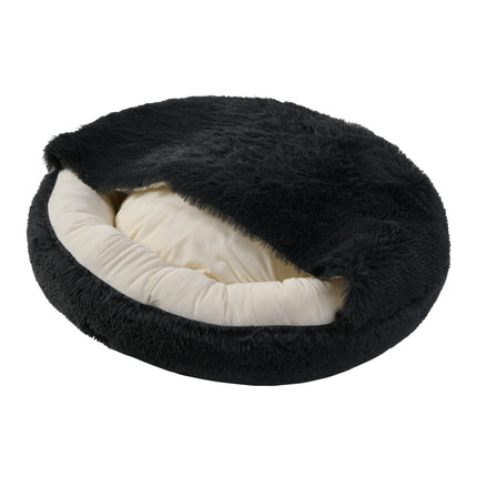 Charlie's Snoodie Hooded Calming Dog Bed Charcoal Large