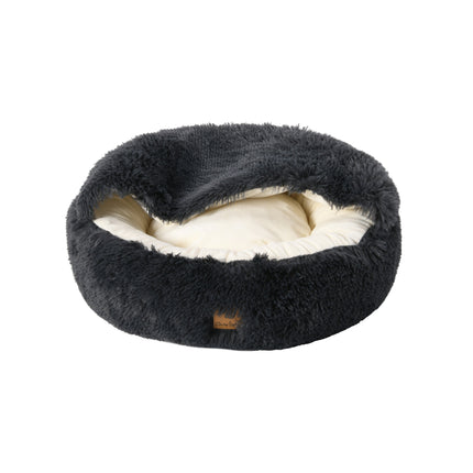Charlie's Snoodie Hooded Calming Dog Bed Charcoal Small