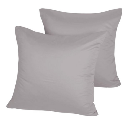 Dreamaker 1000TC Cotton Sateen Euro Pillowcase Platinum Twin Pack
