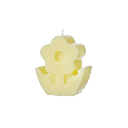 Emporium Daisy Unscented Candle Yellow 7 x 7 x 8 cm