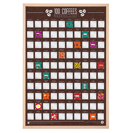 Gift Republic 100 Coffees Scratch Poster