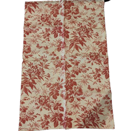 Floral Linen Bag with Drawstring Closure - 46x69cm