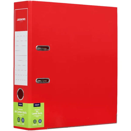 J.Burrows A4 Recycled Lever Arch 2-Ring Binder Gloss Red
