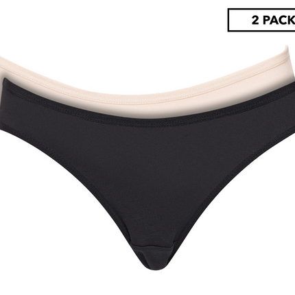 Kayser Women's Perfectly Briefs 2-Pack - Black/Beige