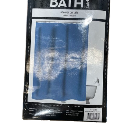 Bath by Ladelle Polyester Shower Curtain 180 x 180 cm Blue