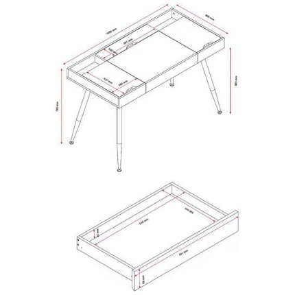 Lofoten 1200mm 1 Drawer Desk Oak/White