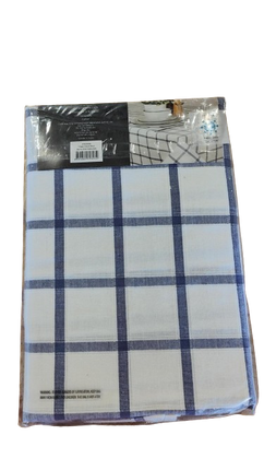 Ladelle 180cm Round Tablecloth - Origin Check Blue