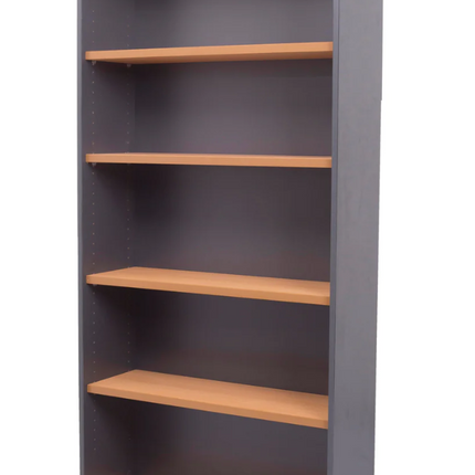 Velocity 1800mm Bookcase Beech and Ironstone