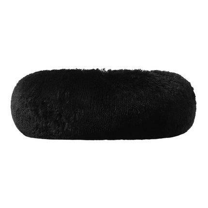 Paw Paws Faux Fur Pet Donut Bed Black Small 50cm x 15cm