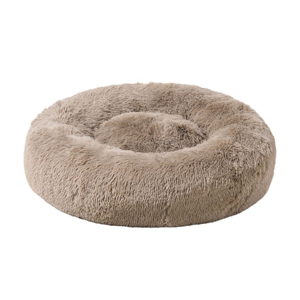 Paw Paws Faux Fur Pet Donut Bed Tan Medium 80cm x 20cm