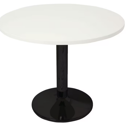 Rapidline Disc Base Round Table 900mm White and Black
