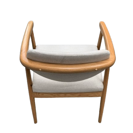 Scandinavian Style Occasional Chair with Arms Oatmeal and Oak