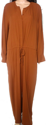 Eileen Fisher Women's Jumspuit Cinnamon Brown Size Large L Silk