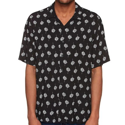Urban Classics Men's Resort Shirt - Black Tropical