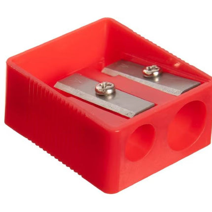 Studymate Plastic Wedge 2 Hole Sharpener Red