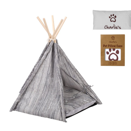 Charlie's Pet Teepee Tent and Pillow Set - Large