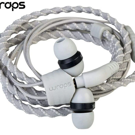 Wraps Wristband Headphones w/ Microphone - Silver
