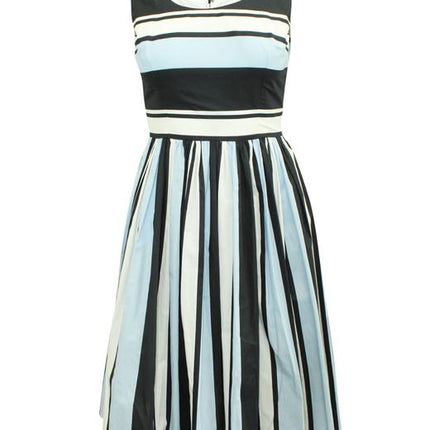 Dolce & Gabbana Blue Striped Midi Dress -Pre Owned Condition Very Good