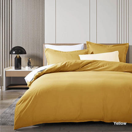 Luxton Pure Plain Quilt Cover Set - Yellow