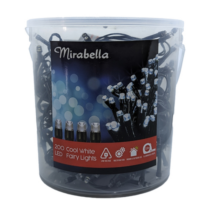 200pc Mirabella LED Fairy Lghts Low Voltage Clear White