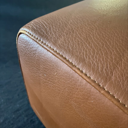 Leather Ottoman Sofa x 2 - Tan