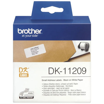 Brother DK 11209 Labels Address Sml 29 x 62mm Black on White