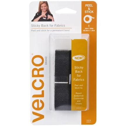 VELCRO Fabric Strips 19mm x 60 cm Black