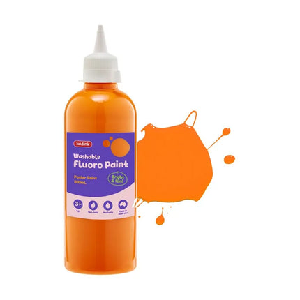 Kadink Washable Fluoro Poster Paint 500mL Orange